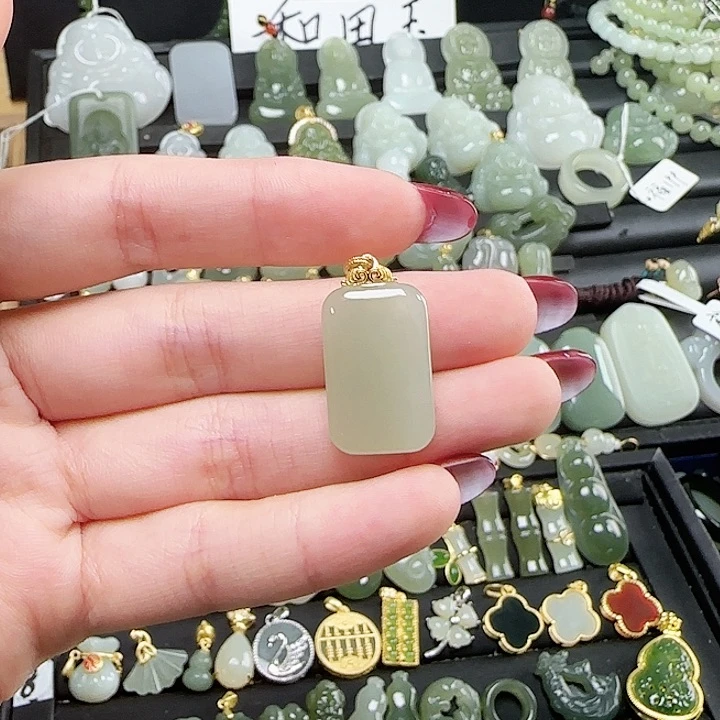 和田玉银S925镶嵌颈饰