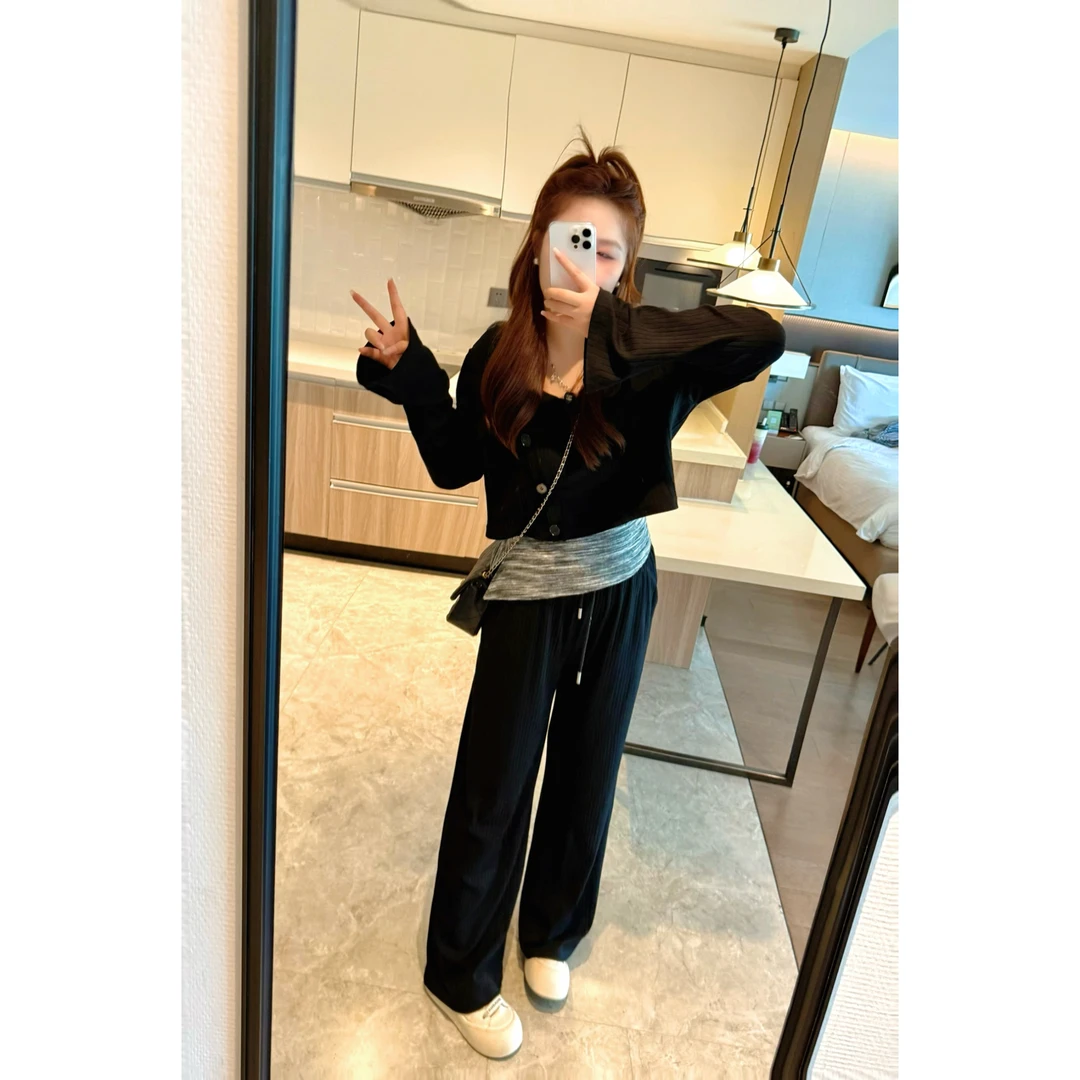 楠序【入秋三部曲】源子微胖女装 2025年秋装时尚减龄三件套YZ37252