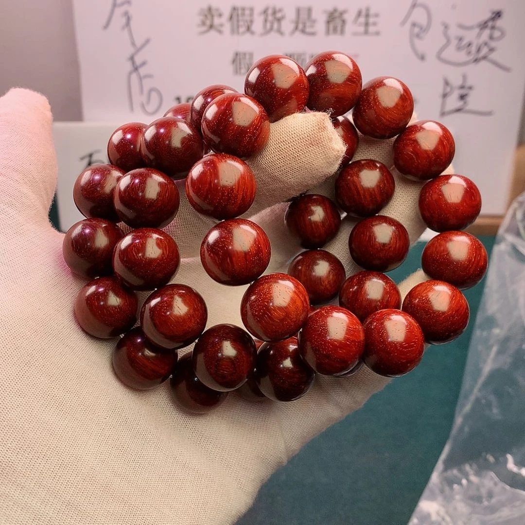 檀香紫檀（小叶紫檀）手串/手链165x18唐蜜无胶无蜡超顶泥