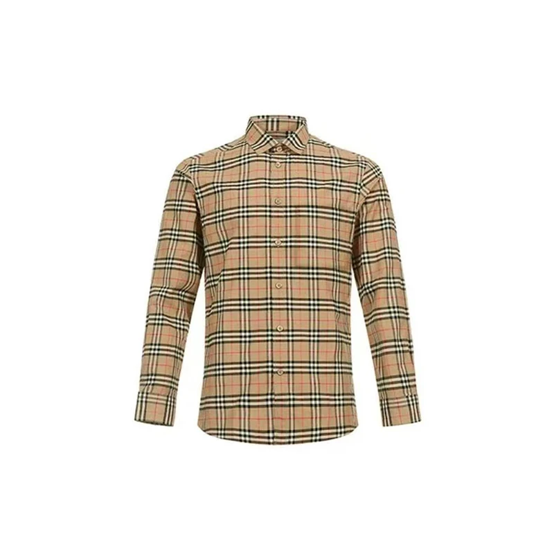 Burberry博柏利 Vintage小格子格纹胸前贴袋弹力舒适衬衫80209661