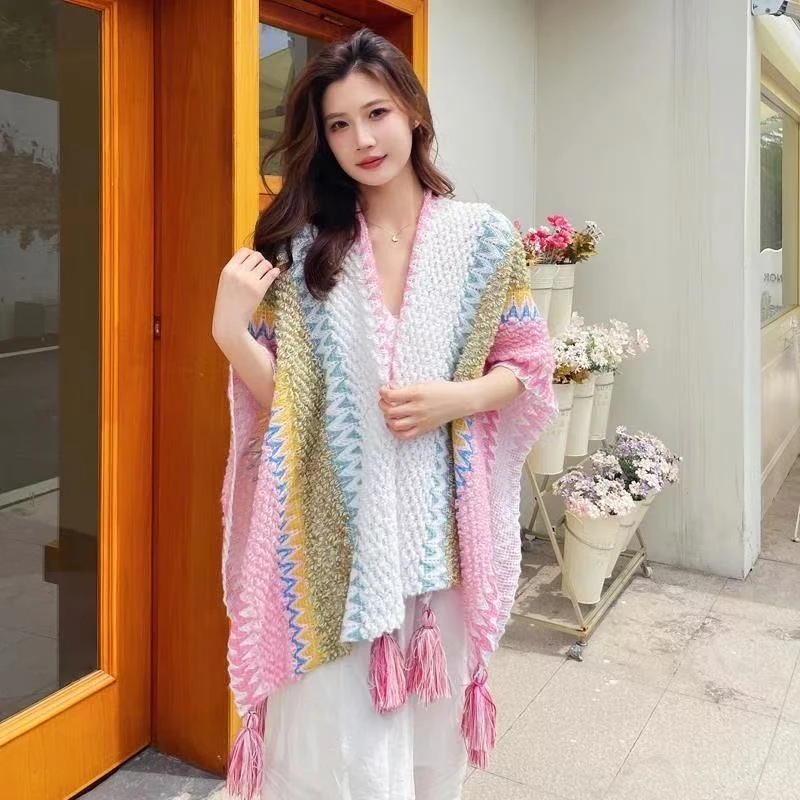 民族风披肩云南丽江旅游穿搭斗篷女披风外搭西藏大理