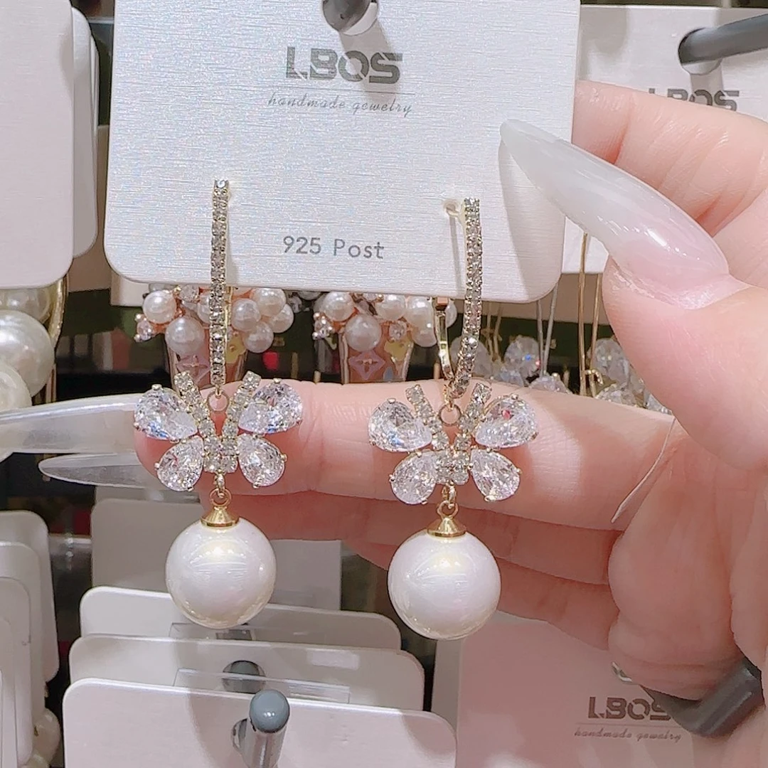 锆石铜合金925银耳环