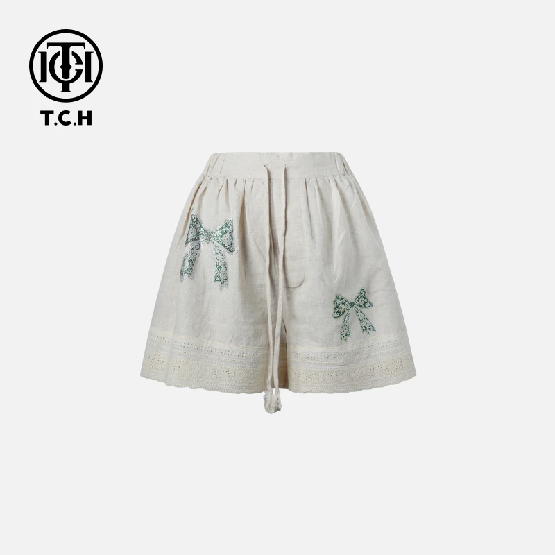 TCH私服烫钻工艺新时尚淑女百搭新潮流短裤女T75B21E5042轻奢tch