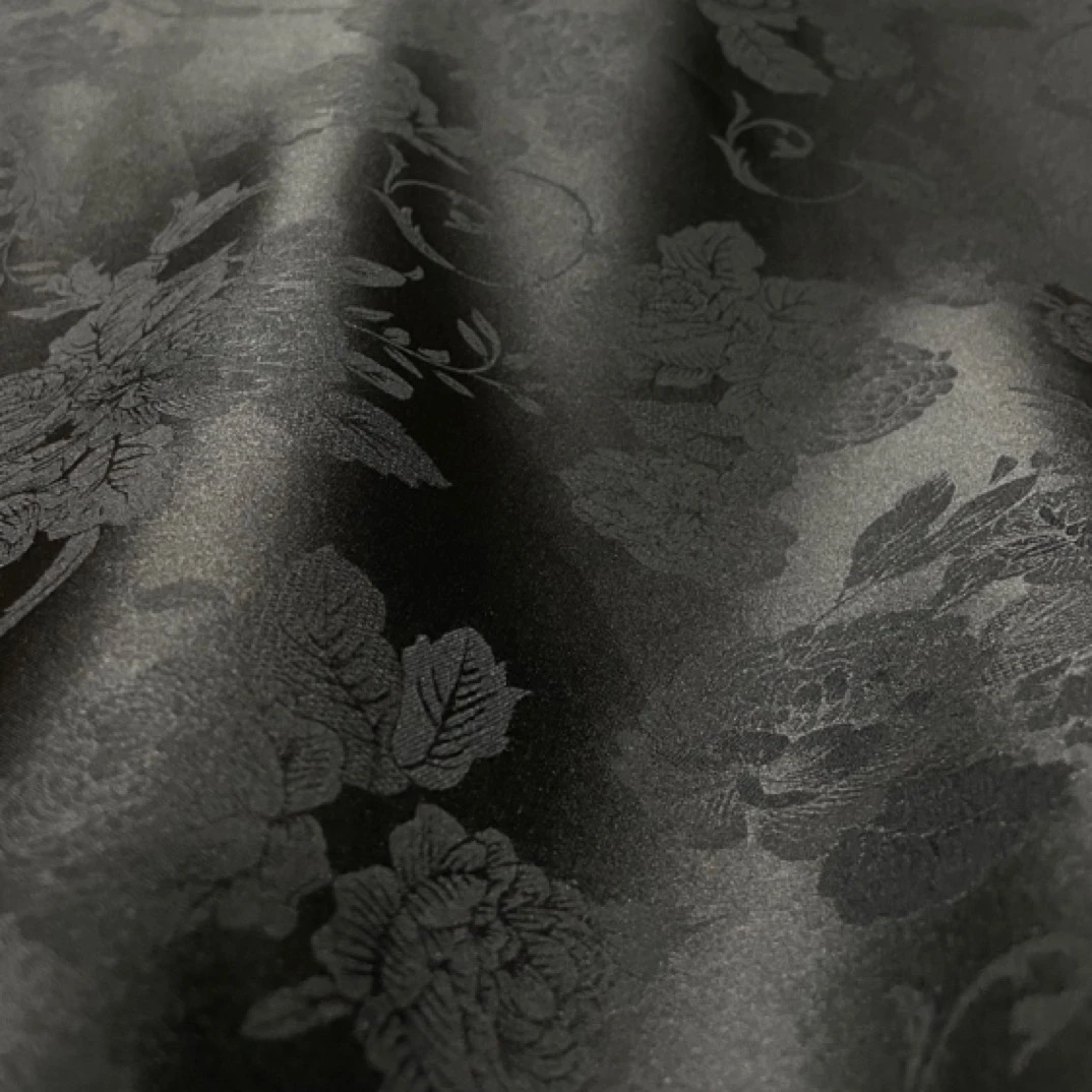 国风新中式 双面提花黑色 服装面料