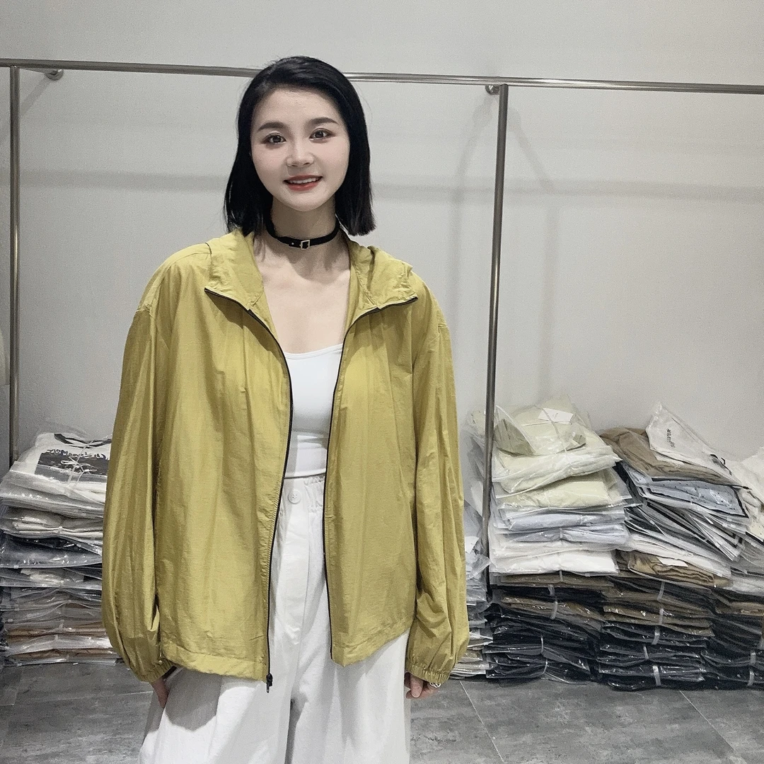 LMM 8592 春夏新款时尚连帽拉链薄款套女宽松显瘦百搭休闲防晒