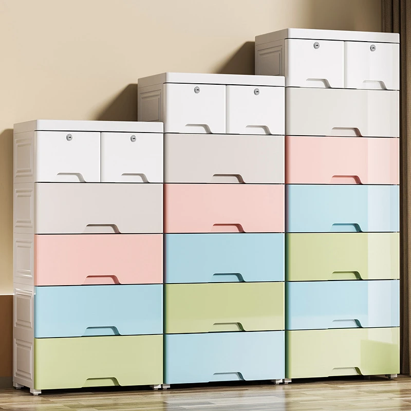 时尚抽屉式床头柜整理柜家用加厚收纳柜归类整理箱拼色家居收纳盒