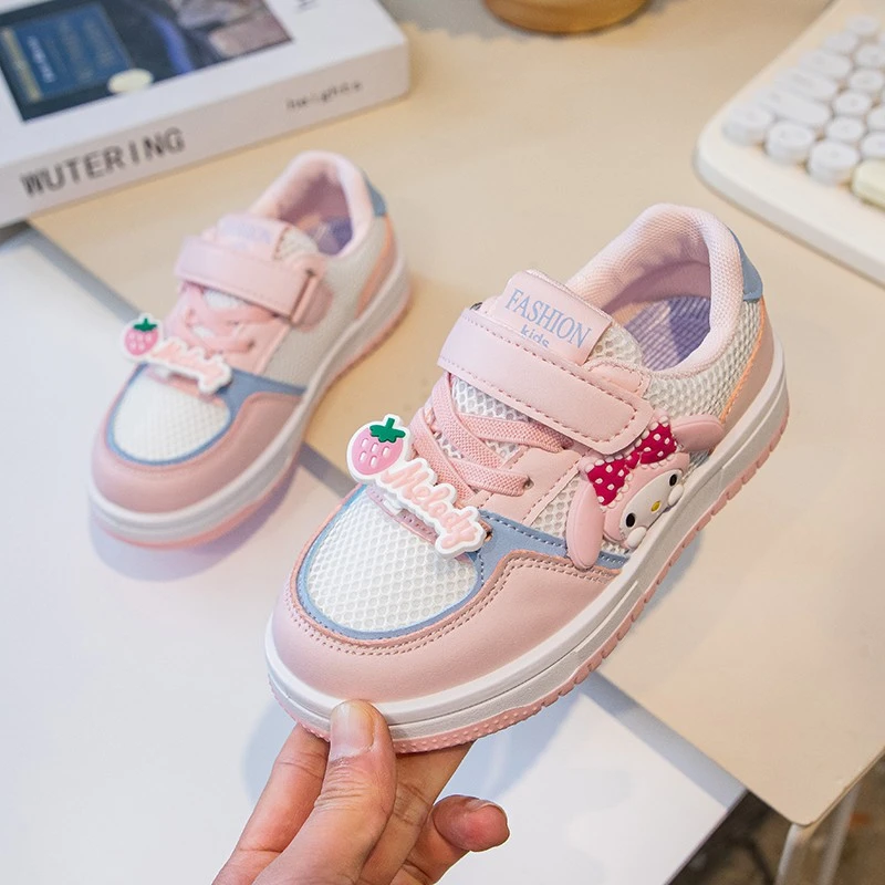 女童网面板鞋春秋防滑女软底防滑板鞋板鞋透气运动鞋童鞋女童低帮