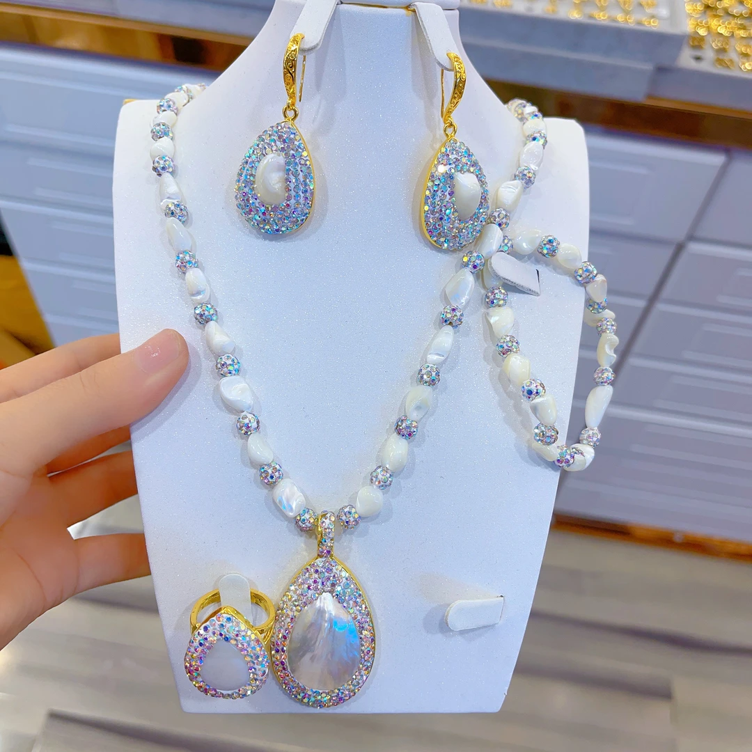 钛钢项链 1244新款سەدەپ4件套首饰耳环项链戒指手链爆款