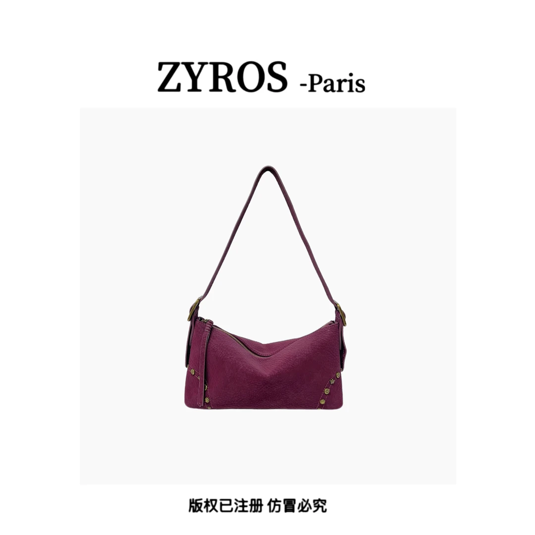 ZYROS/秋冬新款紫色高档经典时尚百搭单肩斜跨通勤方包女Z391