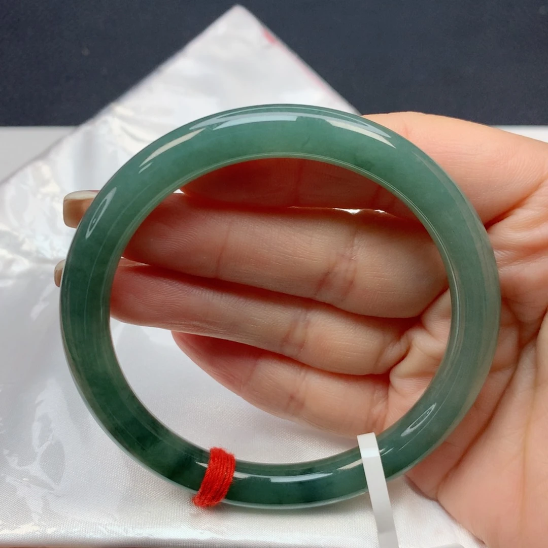 翡翠手镯未镶嵌56-57湖水蓝