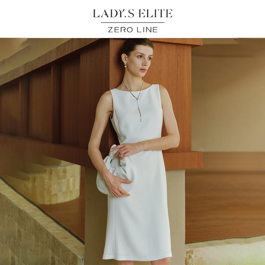 LadySElite【心动白月光】白色西装女纸片连衣裙醋酸外套25夏新款