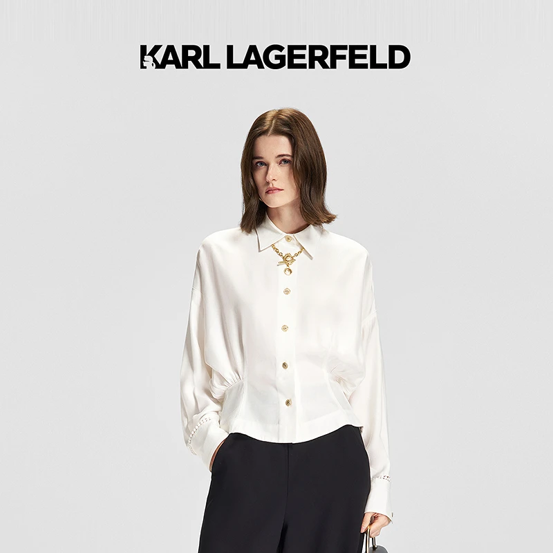 【小白专属】KARL LAGERFELD春季新款白色衬衫老佛爷M21E1613