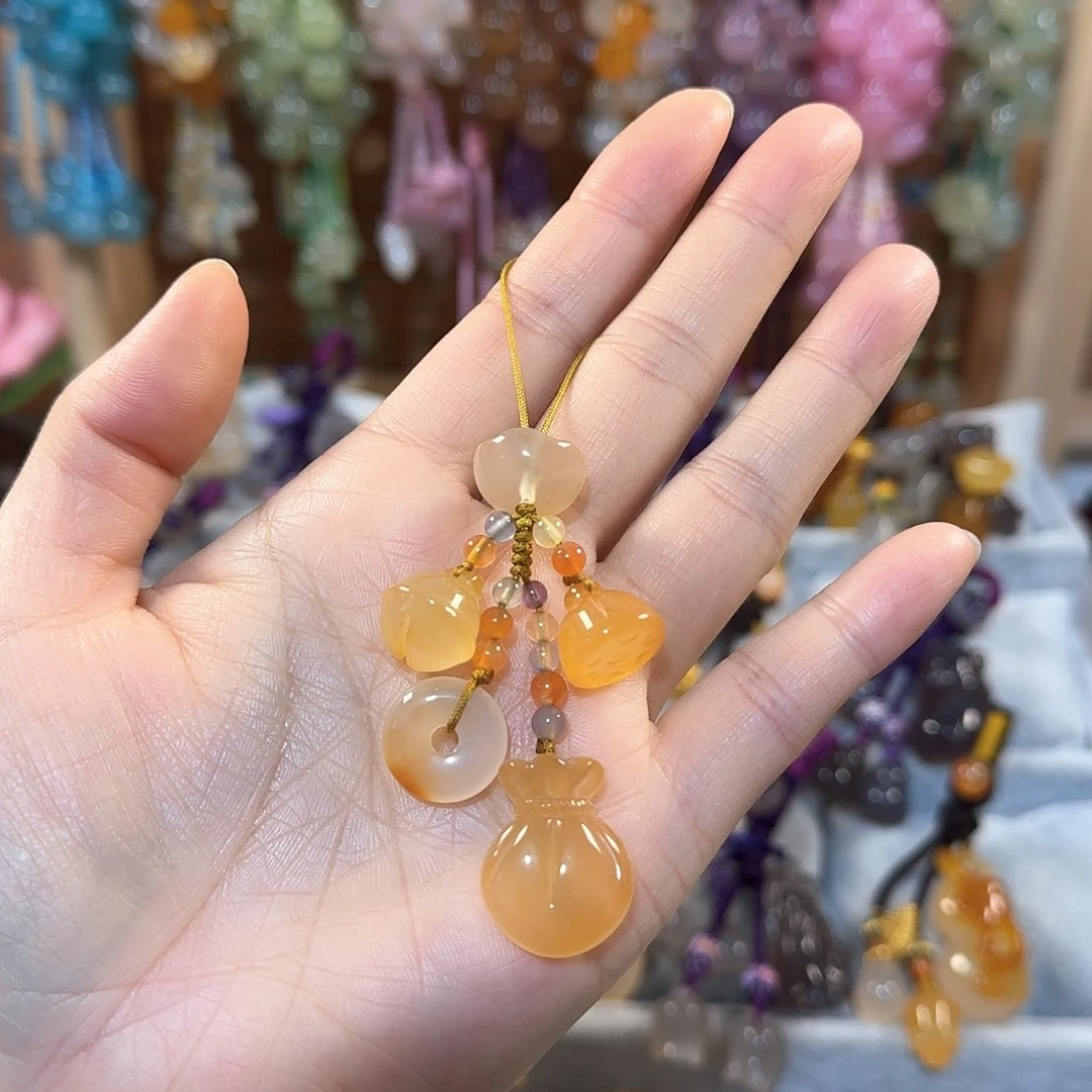 玛瑙/玉髓手机挂件未镶嵌