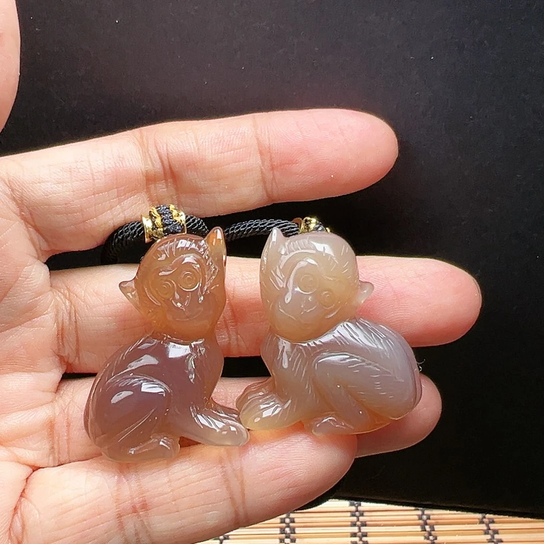 未镶嵌玛瑙/玉髓珠宝半成品随机2发一