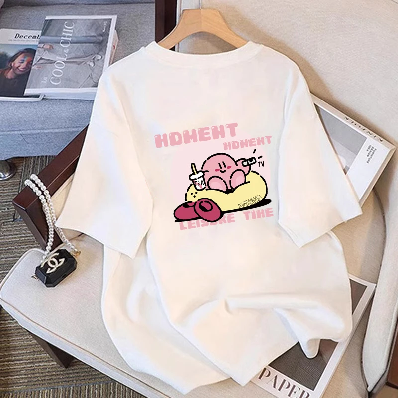 白色纯棉短袖t恤女夏季多巴胺设计感洋气宽松半袖上衣ins时尚