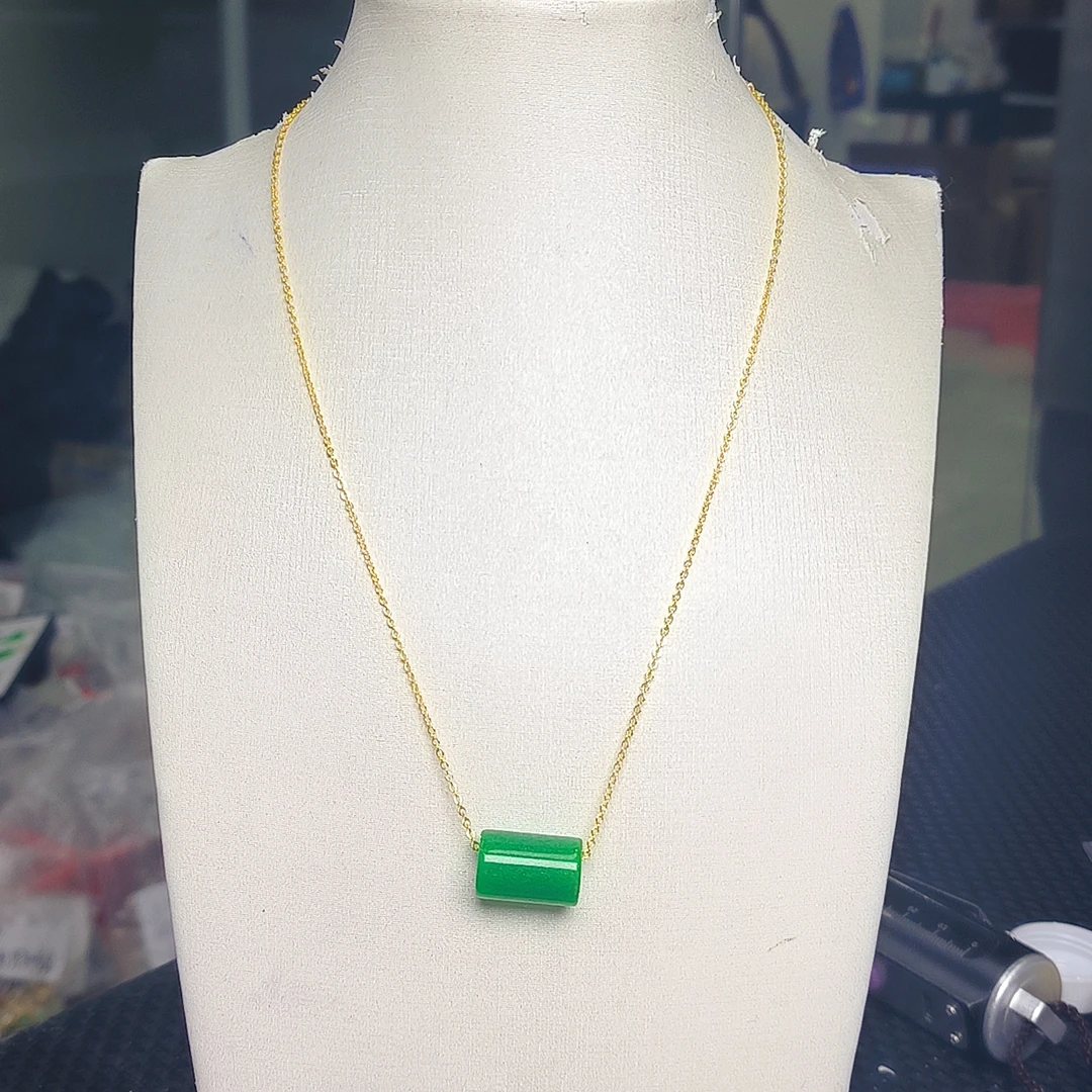 （聚宝严选）D231绿小方桶珠吊坠精致气质妈妈款时尚精美