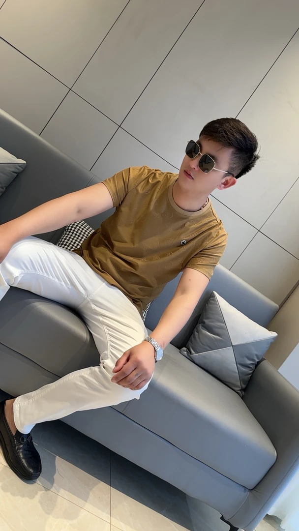 2025新款夏季欧货提花潮款男士短袖