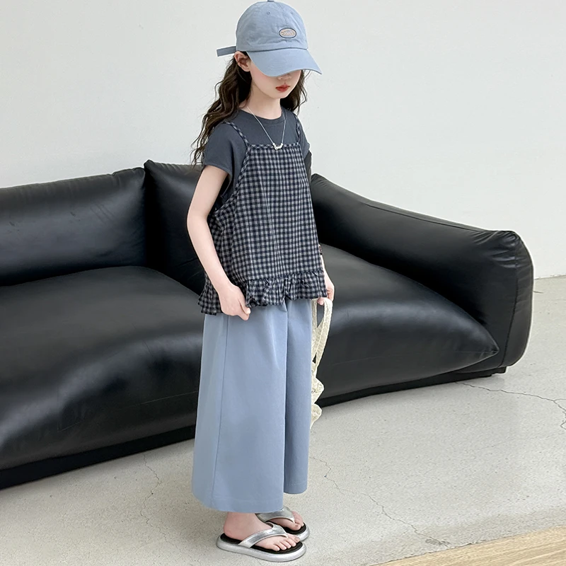 简约潮牌店铺儿童服装2025年款衣服女童装夏装套装6-12岁高级感15