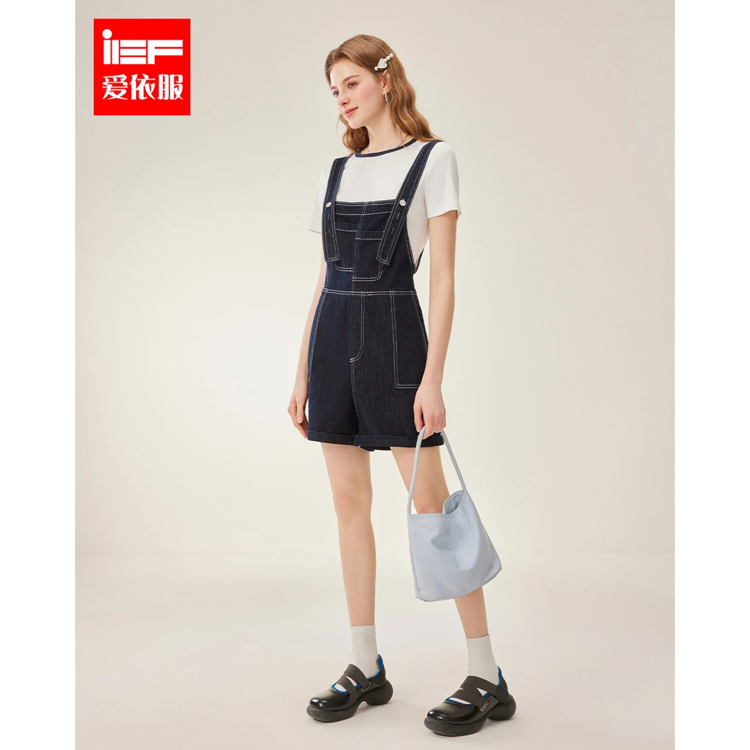 IEF/爱依服2025春季新款两件套韩版减龄时尚显瘦背带裤套装欧若风
