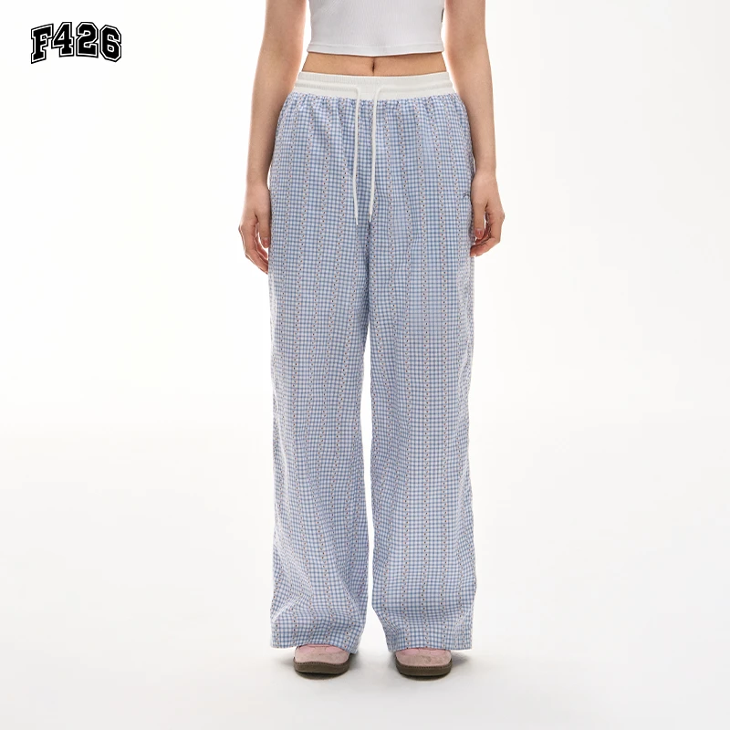 F426基础格子条纹遛弯裤舒适休闲春夏 琦儿专场