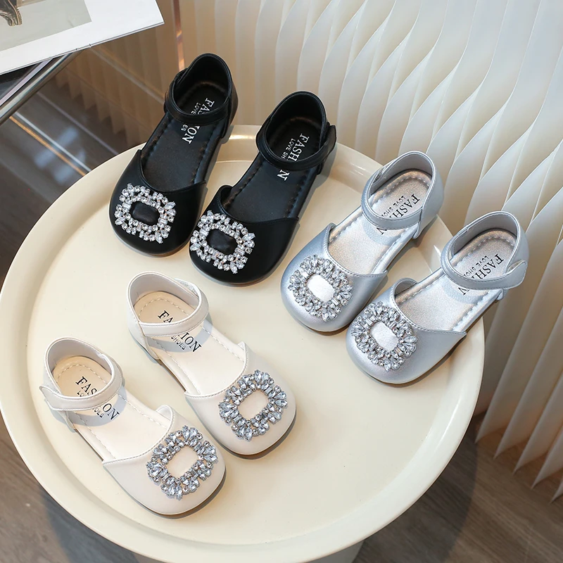 宝宝童鞋女童凉鞋儿童单鞋春秋百搭小女孩公主软底皮鞋浅口豆豆鞋