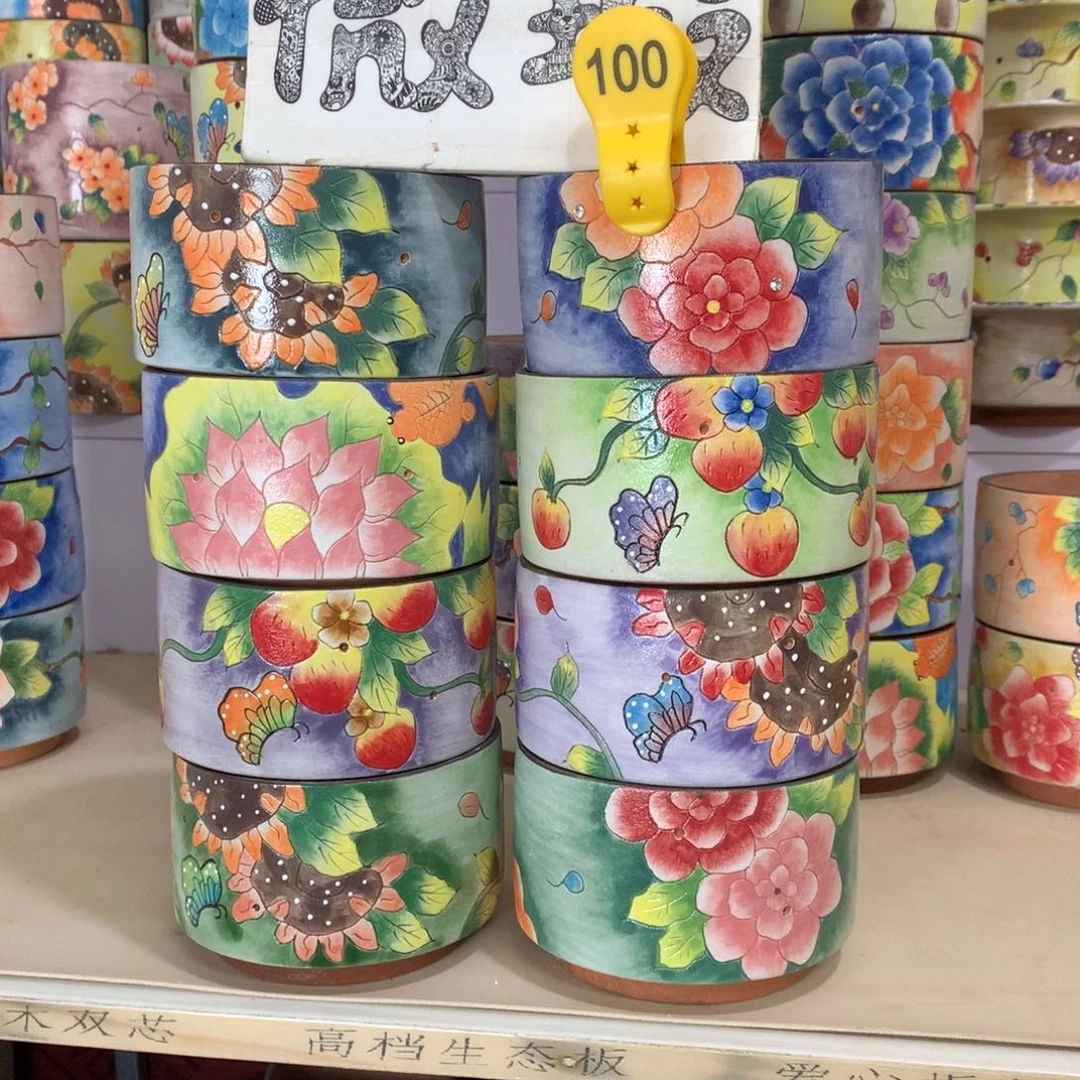 小*子福利微瑕红陶花盆