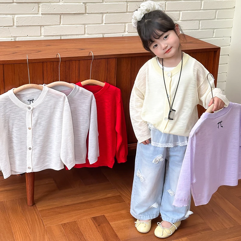 【橘子家】女童冰丝长袖单排扣防晒衣夏款空调服亲子装HS62058