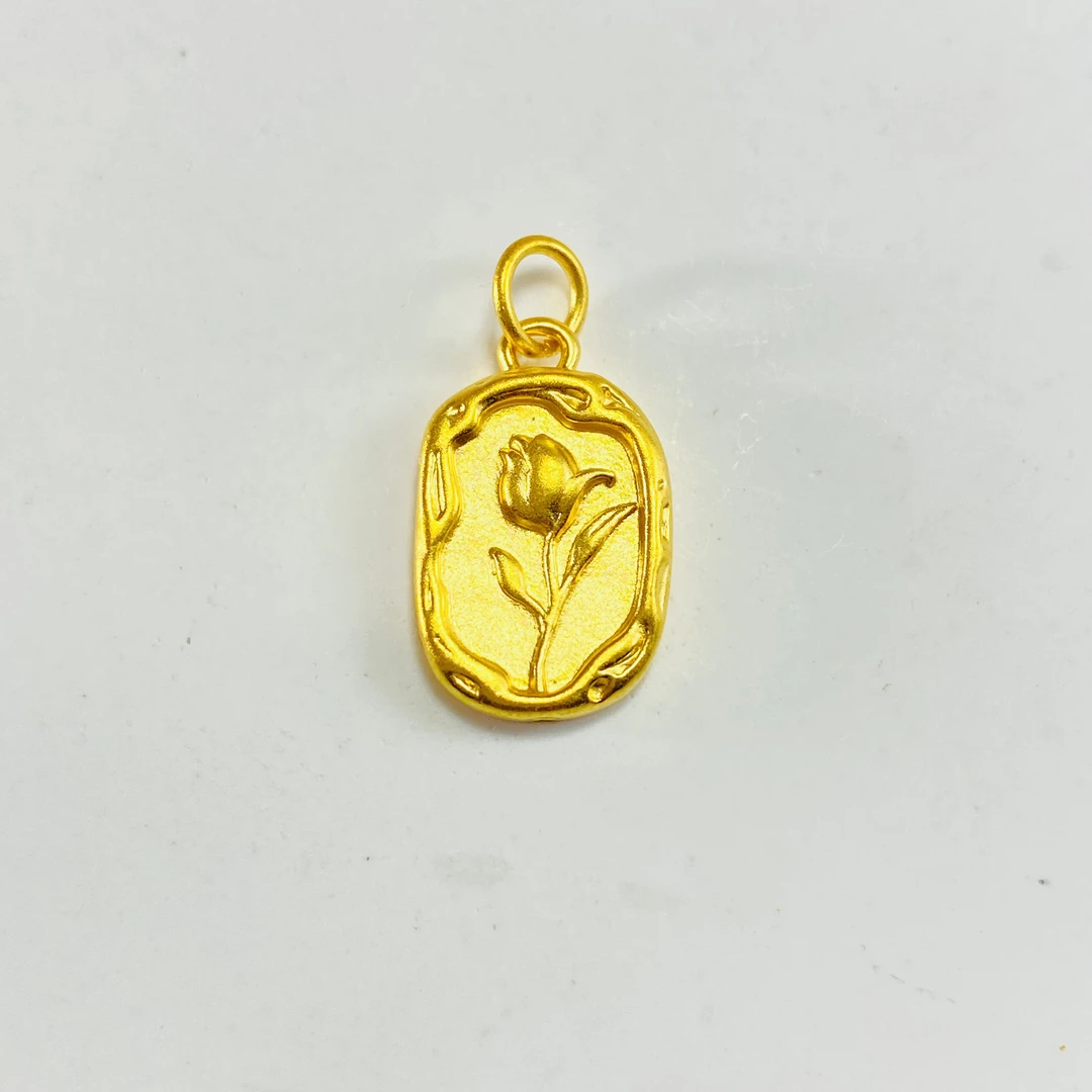 足金999 黄金康乃馨 郁金香 玫瑰花牌 0.51