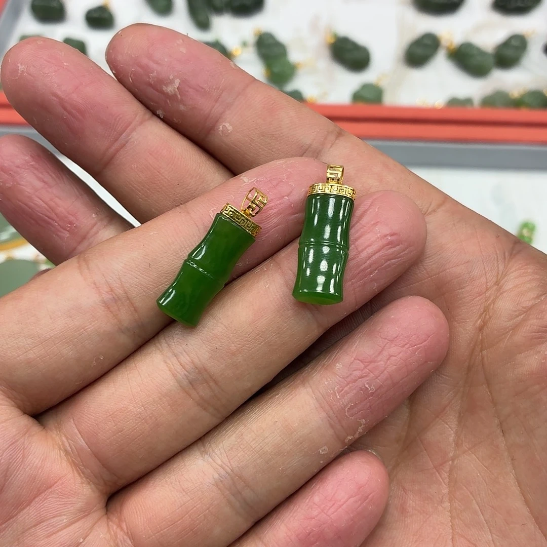 和田玉18K金镶嵌颈饰多样性发货拍一发一