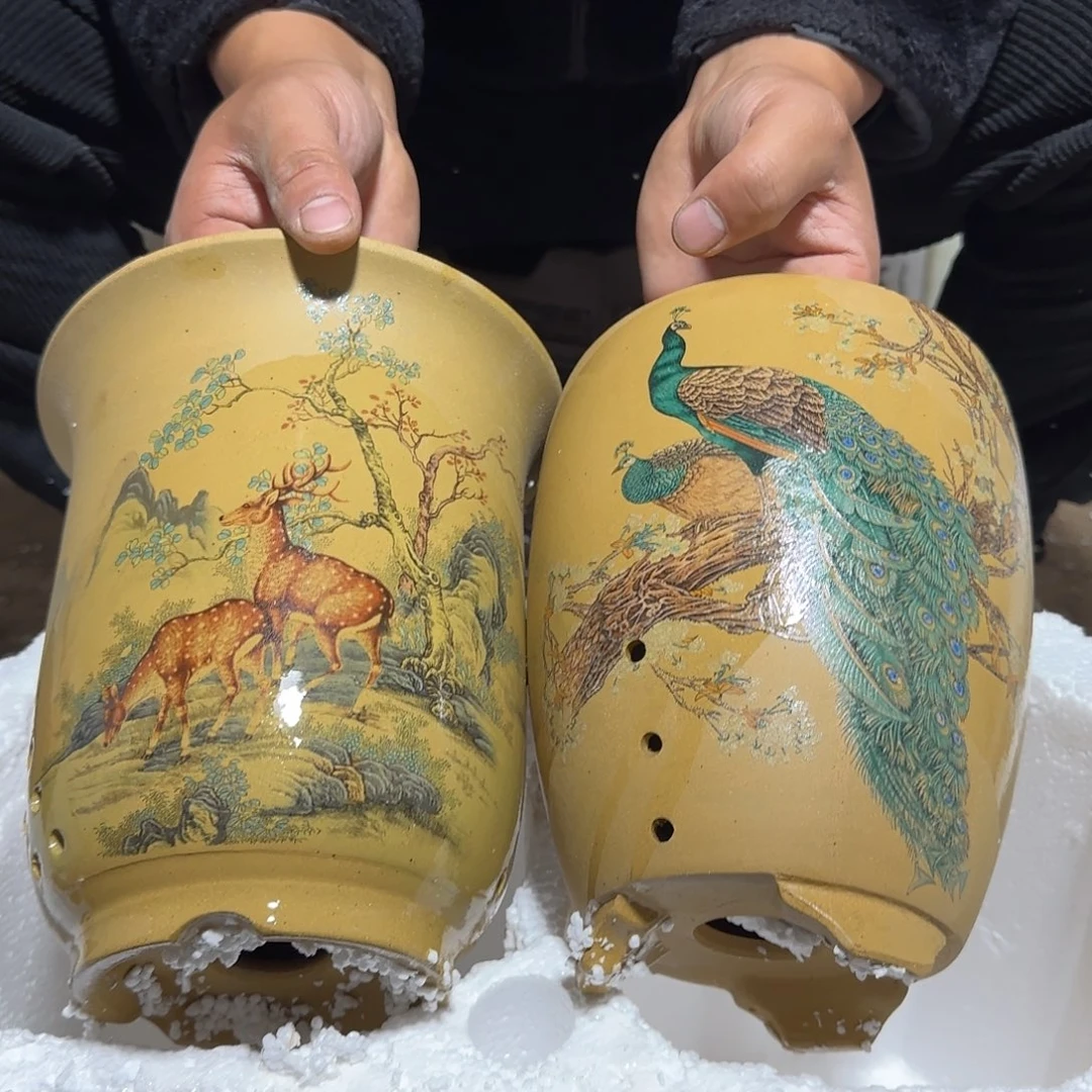 紫砂花盆口径17高度21口15高度20