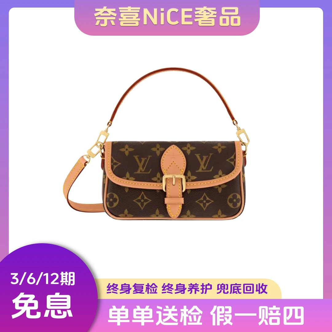 99新 LouisVuitton/路易威登 NANO DIANE新款老花腋下法棍