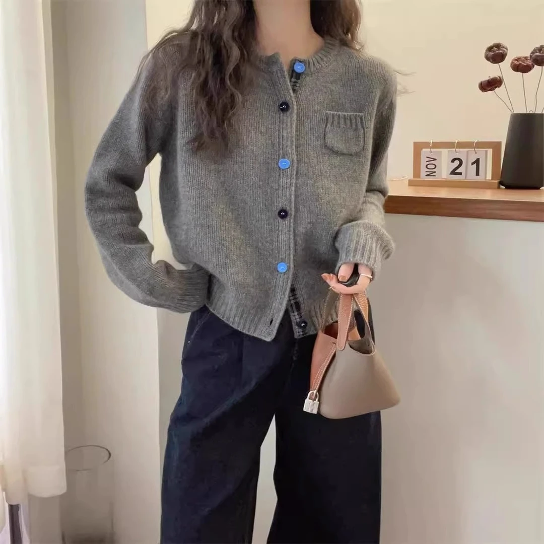 时髦洋气减龄新年红毛衣外套女春秋欧货高级感宽松百搭羊绒针织衫