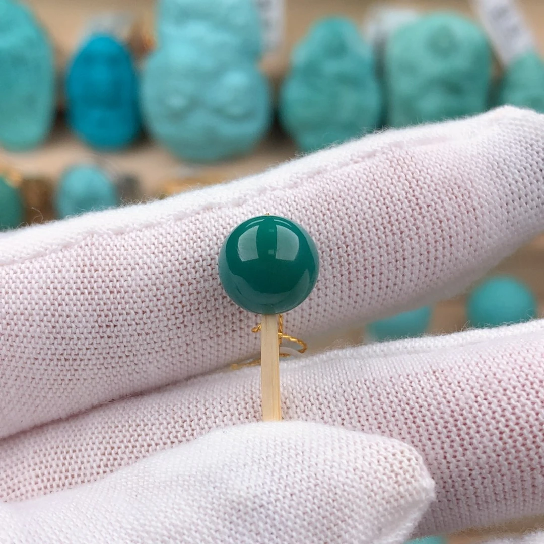 绿松石配饰未镶嵌圆珠卡9.4