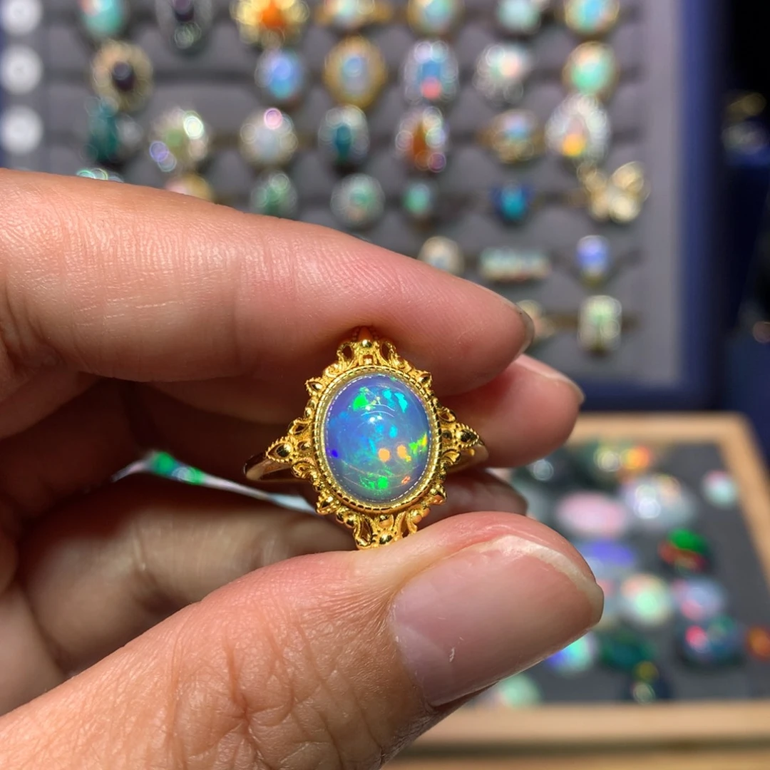 欧泊银S925镶嵌戒指款式