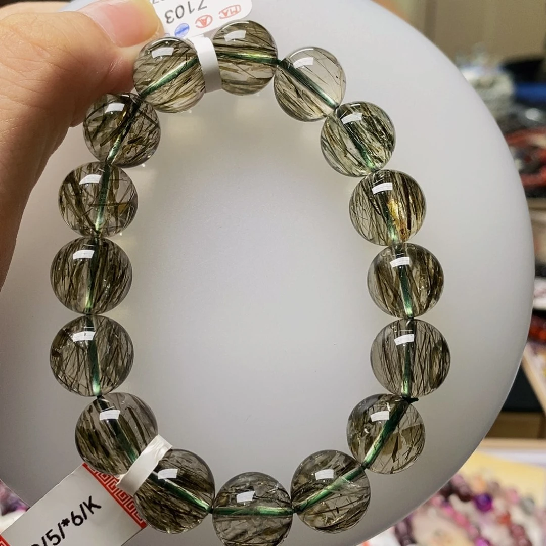 水晶手链未镶嵌z103绿金超12+
