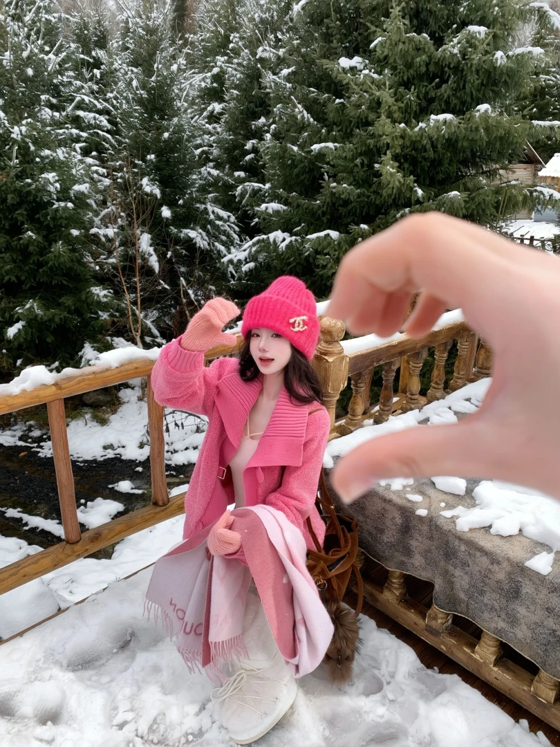 【雅乔定制】VOGUE封面 翻领针织罗纹毛绒外套女秋冬DYHH-25092068