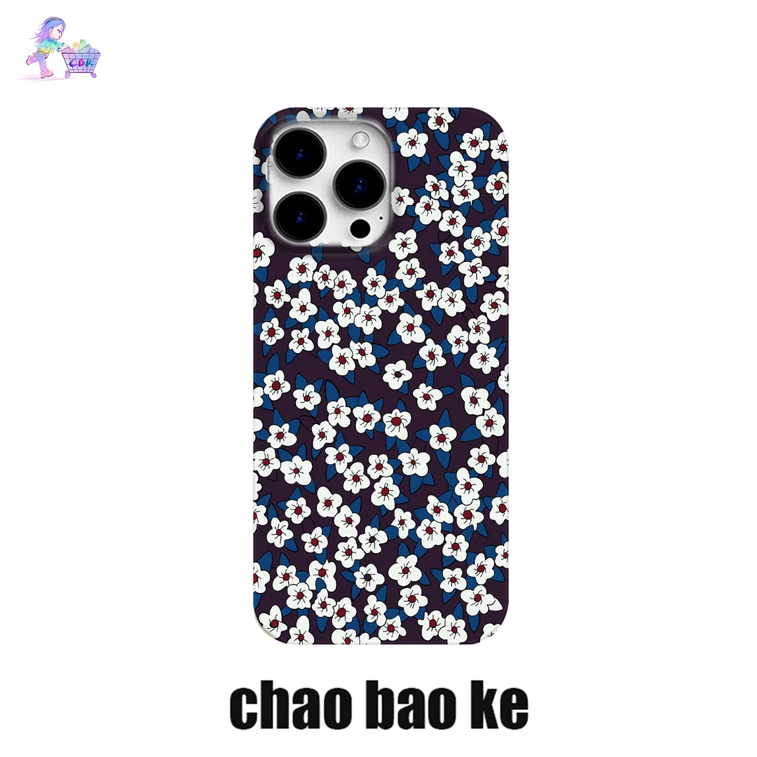 ins黑色兰花手机壳适用于苹果16promax小众iphone15pro个性14/13p