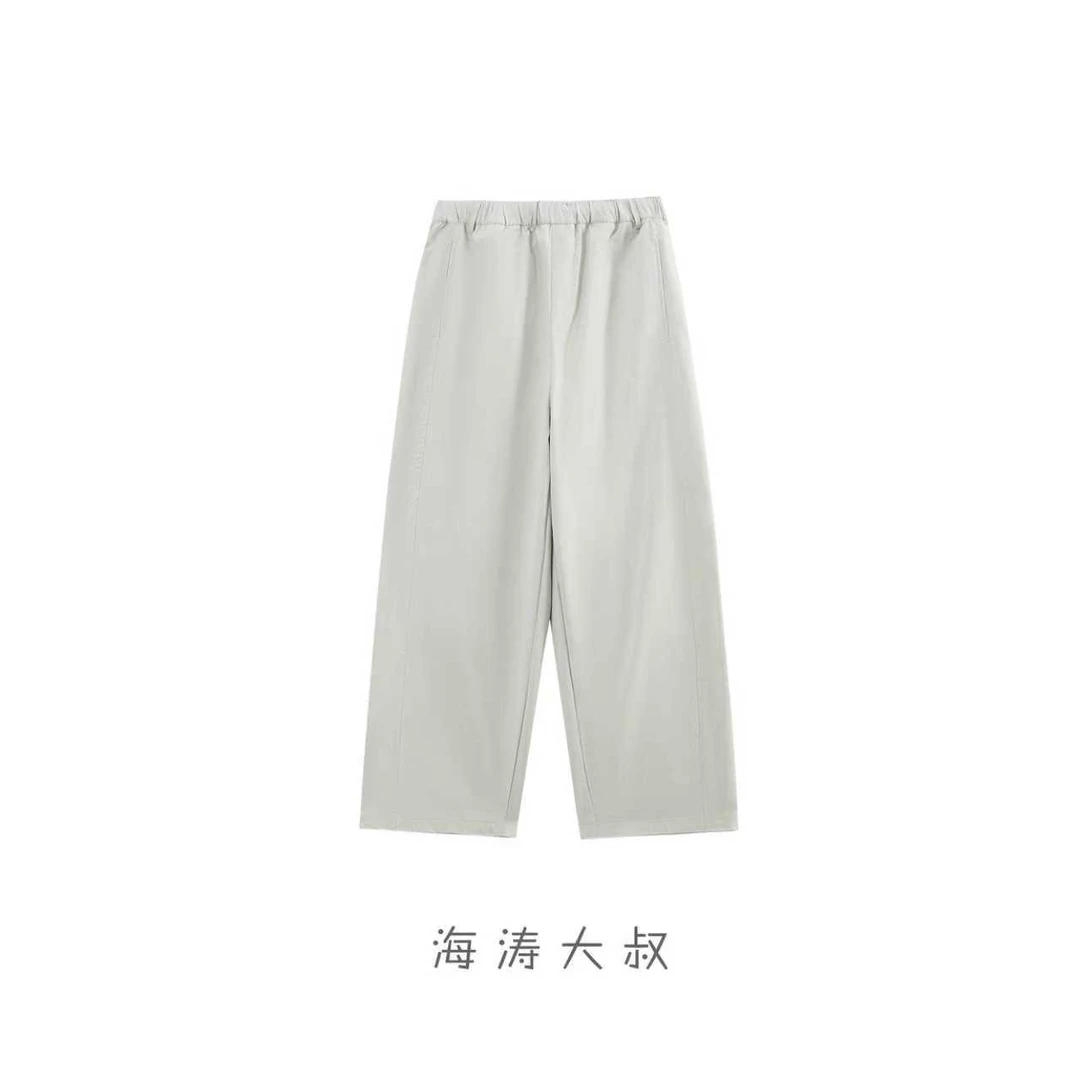 【海涛大叔】「榛果印象」梭织中空纱老钱风休闲裤