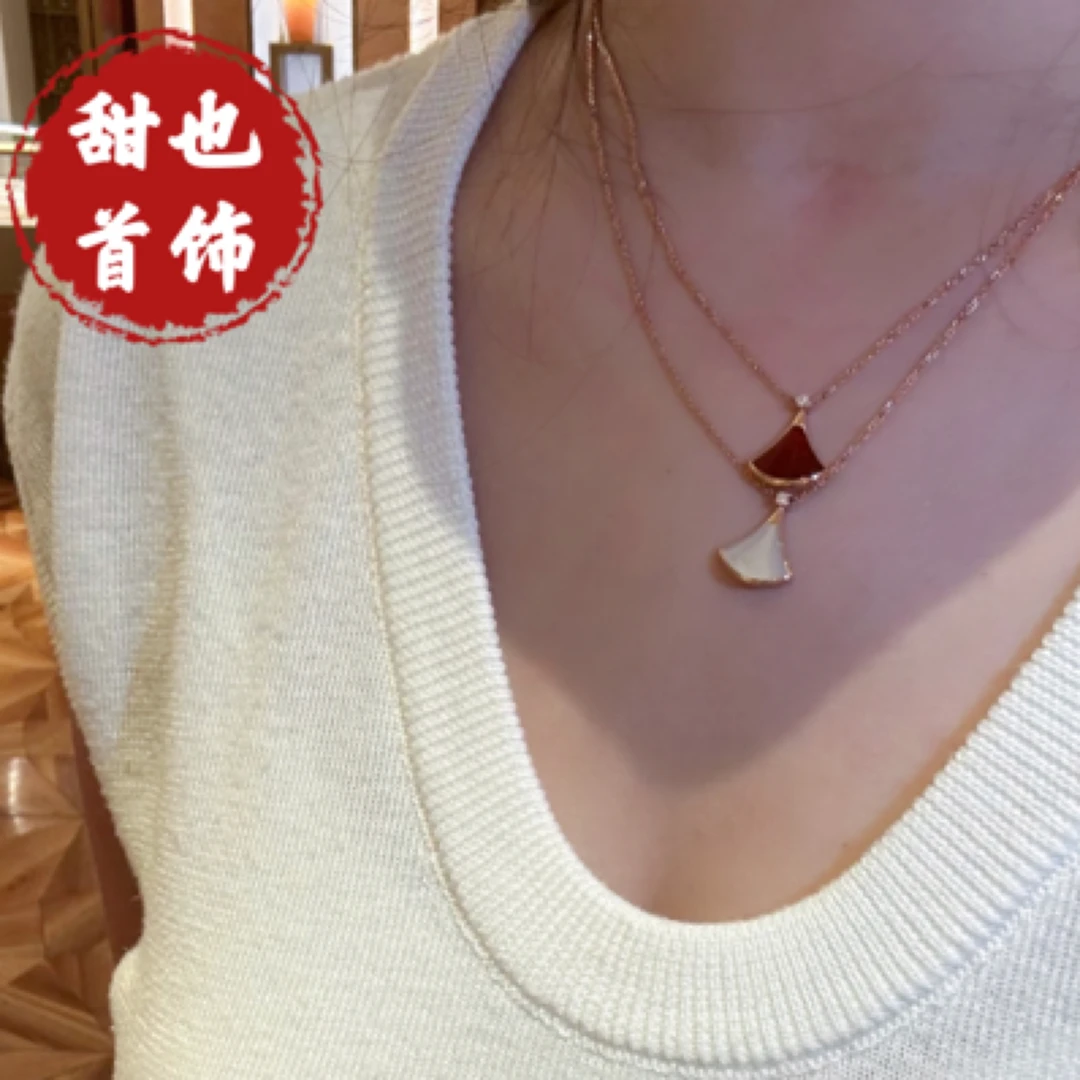 铜合金项链 扇形小裙子项链锁骨链送女友礼物气质学生党送礼INS风