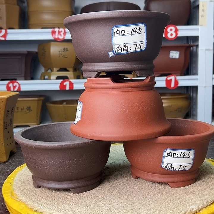 紫砂花盆蛇年大吉