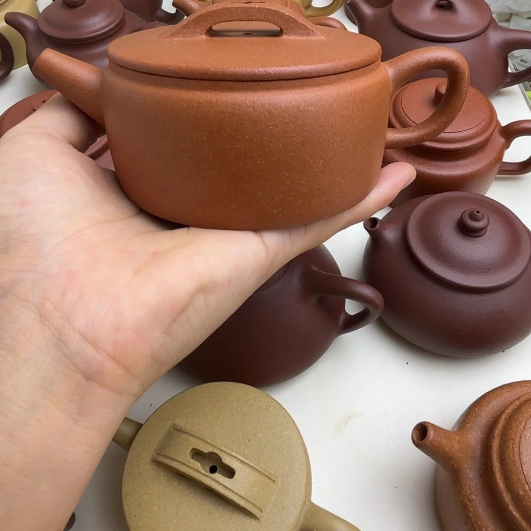 紫砂茶壶黄降坡汉瓦200cc微瑕