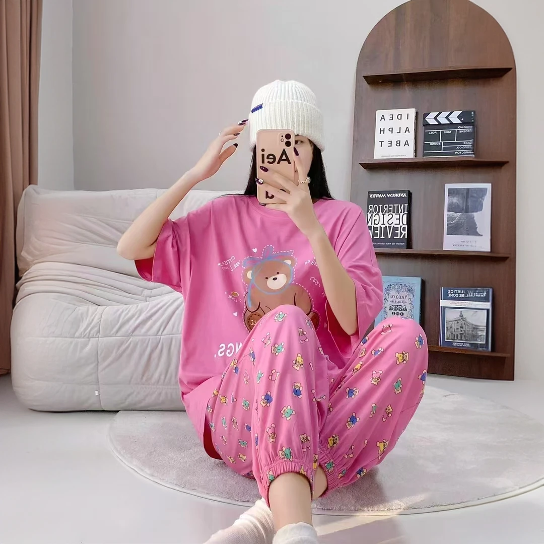 255098女士短袖家居服套装