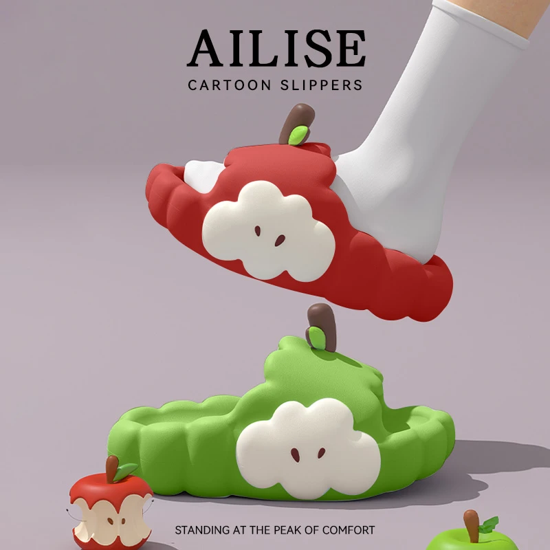 苹果拖鞋女款2025新款爆款夏季卡通可爱防滑家居情侣款EVA凉拖女
