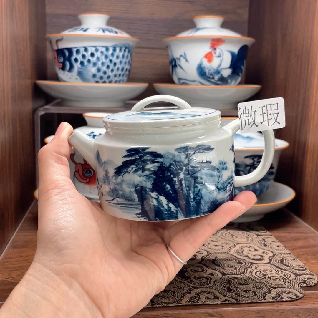 微瑕釉下彩纯手绘