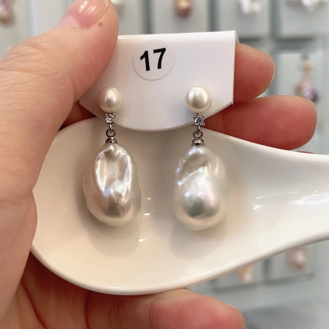 淡水珍珠天然珍珠巴洛克银S925镶嵌还****么