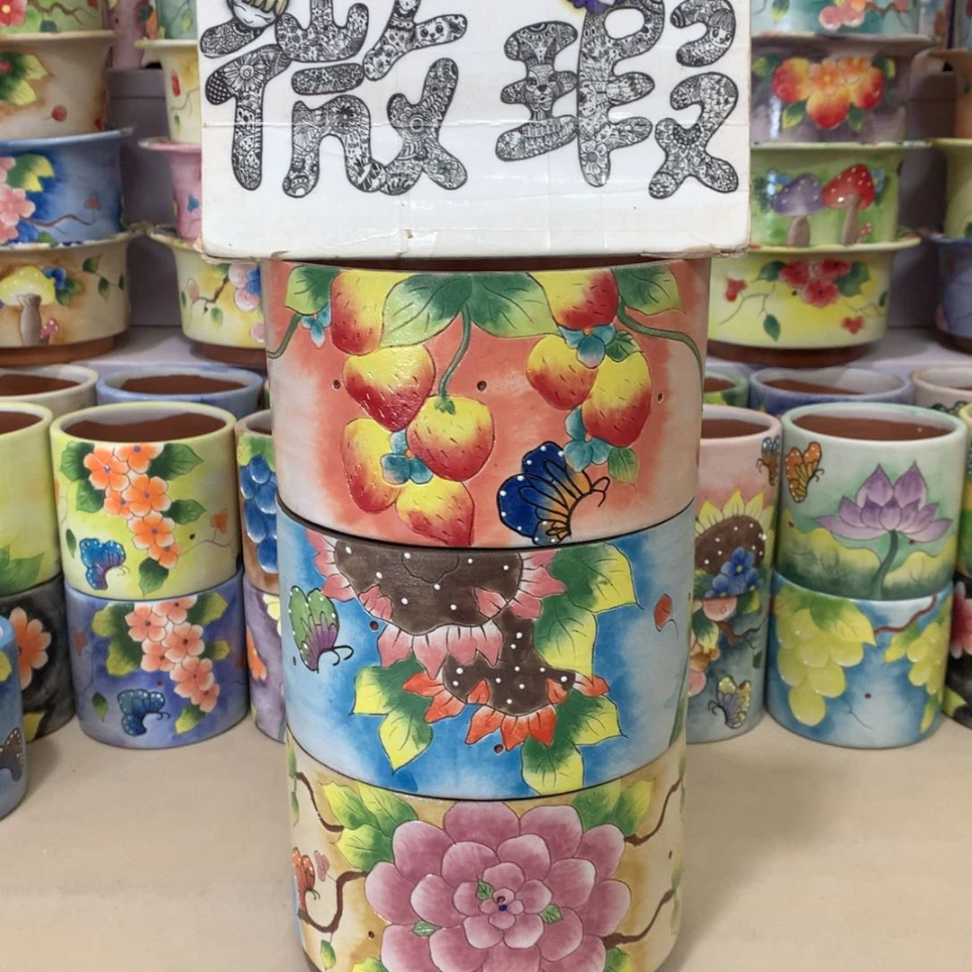 瑕疵花盆，手绘花盆