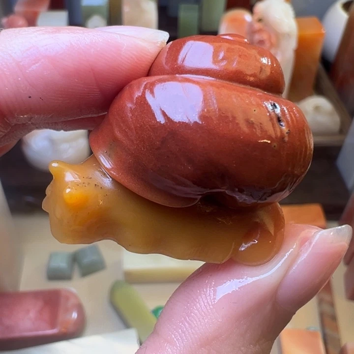 八***袋寿山石印石小蜗牛