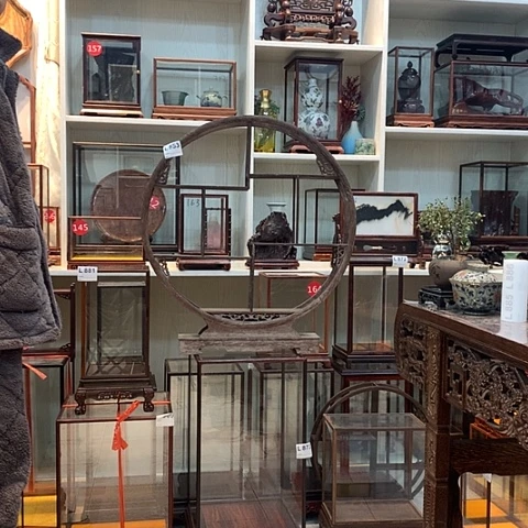 红酸枝木类树*灵鸡翅木博古架883