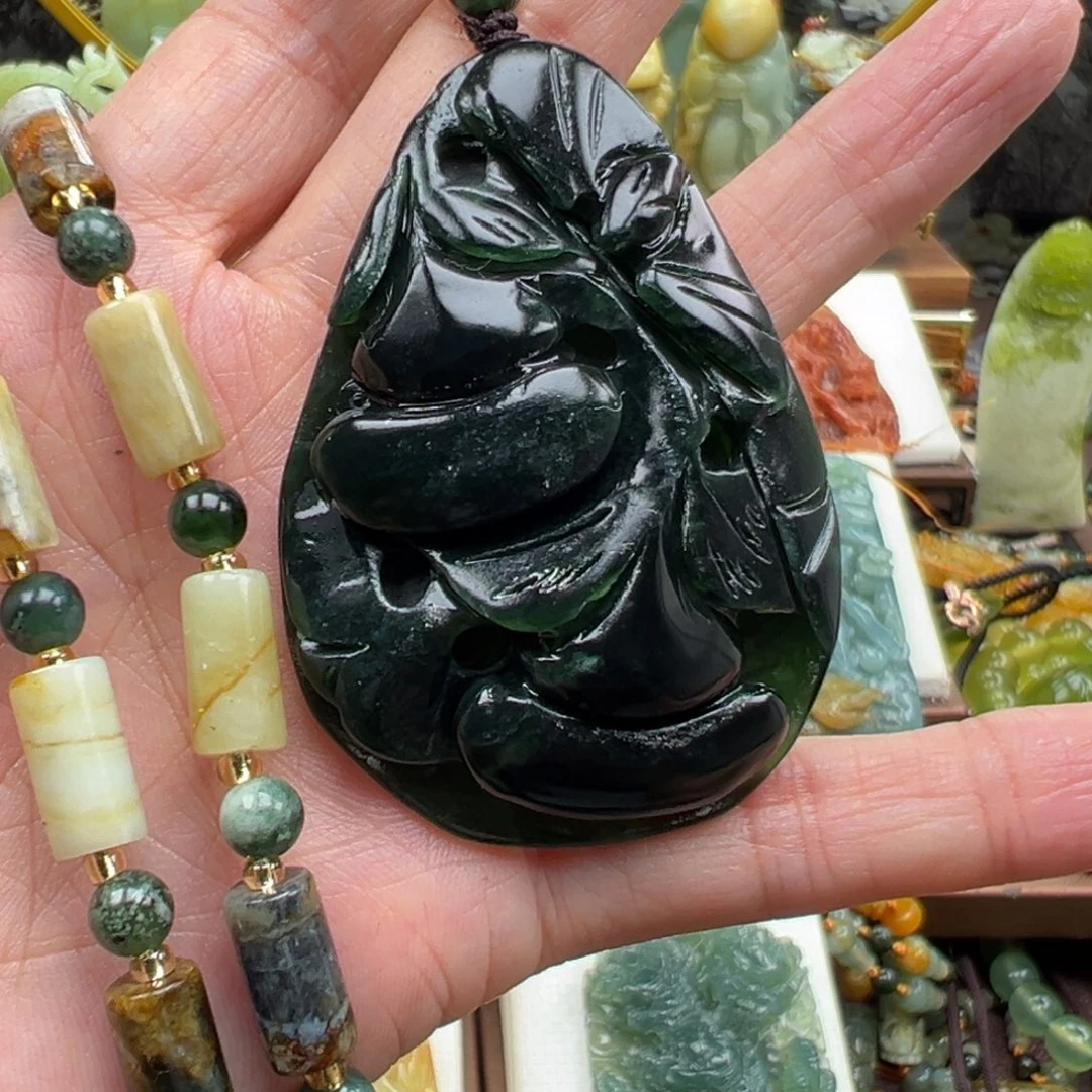 岫玉未镶嵌挂件挂件