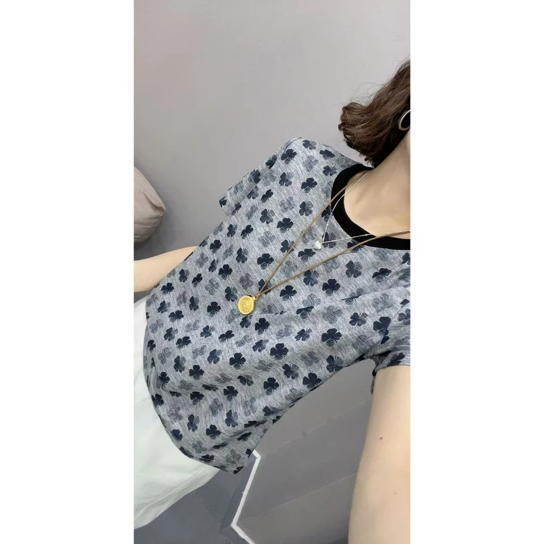拼色领简约分码T恤